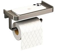 Portarrollos Papel Higiénico de Acero Inoxidable SNZ｜Soporte Adhesivo y con Tornillos｜Diseño Anticaída｜Gris Moderno｜Multifunción para Baño, Cocina