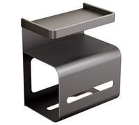 Portarrollos Papel Higienico de Pared de 3 Niveles, Portarollos Papel Higienico Adhesivo Sin Perforaciones, Soporte de Acero al Carbono para Papel Higiénico, Pañuelos Faciales y Cosméticos (Gris)