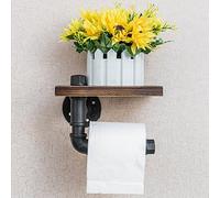 Portarrollos para papel higiénico,creativo multifunción industrial montado en la pared para colgar artículo Rack,estante de toallas,titular de papel,inodoro ganchos de tubería de agua (Retro)