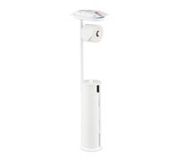 Portarrollos Relaxdays, para 4 Rollos de Repuesto, Soporte, Metal, 91 x 22 x 14 cm, Blanco
