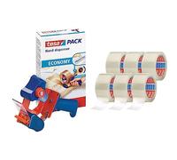 Portarrollos tesapack® Economy y 6 paquetes tesa Pack 64014 transparentes, 66 m: 50 mm