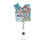 Portatarjetas Acrílico De Dibujos Animados Retráctil Con Clip De Metal Para Enfermera Doctor Estudiante Portatarjetas Para Enfermeras