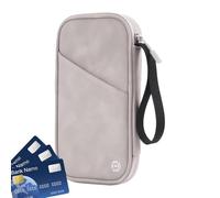 Portatarjetas, Cartera Multifuncional para Mujer, Tarjetero para Hombre, con asa para Billetes, Tarjetas bancarias, Dinero en Efectivo, Gris Claro, Refer to Description, Unisex