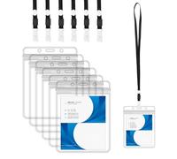 Portatarjetas con correa, gran tamaño, impermeable, para puerta de insignia, 6 unidades, transparente de plástico, titular de tarjetas verticales, impermeable porta badge da collo11x16 cm