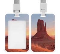 Portatarjetas con diseño de Monument Valley para tarjetas de identificación vertical para oficina, escuela, tarjeta de identificación, tarjeta de proximidad, licencia de conducir y pase