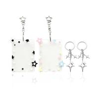 Portatarjetas con Foto De Estrella De 2 Piezas, Llavero De Estrella De 2 Piezas, Portatarjetas De Identificación De Tarjeta Bancaria, Regalos para Amantes De Las Fiestas Y Colegas.