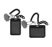 Portatarjetas Con Fotografía De 2 Piezas, Portatarjetas De Identificación, Portatarjetas De Identificación Portátil, Portatarjetas De Autobús, Llavero Con Portatarjetas De Fotografía