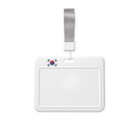 Portatarjetas con impresión de la bandera de la República de Corea, para uso diario, ligero, impermeable, transparente, oficina, conferencias