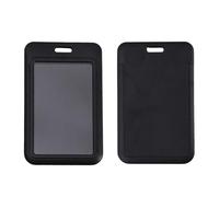 Portatarjetas de 11 x 7 cm, 100 fundas deslizantes para tarjetas, soporte para tarjetas de identificación, funda para tarjeta de trabajo, autobús o pase, tarjeta de identificación (negro)