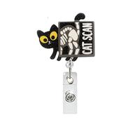 Portatarjetas de acrílico retráctil con clip de metal para enfermeras, médicos, estudiantes, profesores, oficina, escuela para el lugar de trabajo