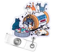 Portatarjetas de acrílico retráctil con clip de metal para enfermeras, médicos, estudiantes, profesores, oficina, escuela para el lugar de trabajo