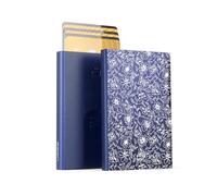 Portatarjetas de Aluminio Slider de Ögon Design - Bloqueo RFID - La Cartera automática Minimalista Delgada Original para Hombres y Mujeres (Grabado Liberty)