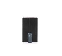 Portatarjetas de cuero black square con sistema deslizante cuadrado, p