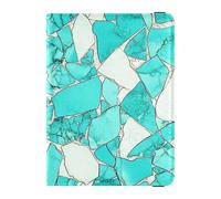 Portatarjetas de cuero blanco verdoso con fragmentos de vidrio para pasaporte, funda para tarjeta de vacunación, soporte para pasaporte impermeable, Fragmentos de vidrio blanco verdoso, 1 size