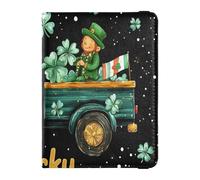 Portatarjetas de cuero impermeable para pasaporte, funda para pasaporte para mujeres y niñas, lindo libro de pasaporte, artículos esenciales de viaje, camión de San Patricio, Camión de San Patricio, 1
