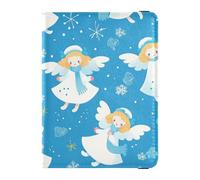 Portatarjetas de cuero para pasaporte, diseño de ángel de nieve azul, para pasaporte, identificación, vacuna, tarjetero, ligero, para tarjetas de vacunación, Blue Snow Angel Winter, 1 size
