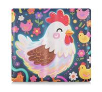 Portatarjetas de cuero para registro de automóvil y seguro para hombres y mujeres, guantera para licencia de conducir, tarjetas y documentos esenciales, arte de flores de pollo