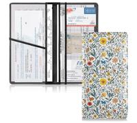 Portatarjetas de cuero sintético para registro de automóvil y seguro para hombres y mujeres, organizador para conductores, propietarios de automóviles, remolque, motocicleta, barco, primavera, flores