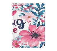 Portatarjetas de cuero ultrafino para pasaporte, organizador de documentos para vacaciones familiares, accesorios esenciales de viaje, día de San Valentín, flores, amor, corazón, abrázame, Flores para