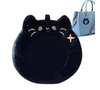 Portatarjetas de fotos, protectora - linda de tarjeta portátil colgante de felpa para guardar marcas tarjetas comerciales y agujas, Negro, se beskrivning, Unisex adulto