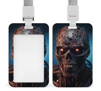 Portatarjetas de identificación con cordón, etiqueta de identificación, estuche deslizante de plástico rígido para tarjetas de identificación, portatarjetas de identificación Zombies in the Dark, fund