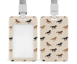 Portatarjetas de identificación con cordón para hombres y mujeres, estuche protector para tarjetas de identificación y crédito, estuche vertical de plástico para credenciales de carreras de caballos s