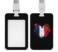 Portatarjetas de identificación con diseño de corazón de Francia con cordón para tarjetas de identificación para enfermera, profesor, oficial