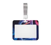 Portatarjetas de identificación con diseño de hélice genética de ADN, con cordón. Estuche horizontal de plástico con ventana transparente. Protector de tarjeta de identificación impermeable. Funda par