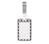 Portatarjetas de identificación con estampado de berenjena de dibujos animados con correa para el cuello, impermeable, bolsillo vertical de plástico para tarjetas de identificación