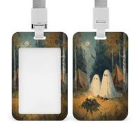 Portatarjetas de identificación de fantasmas vintage con clip retráctil, protector de tarjetas, placa de nombre, etiqueta de nombre para trabajo, oficina, médico, enfermera