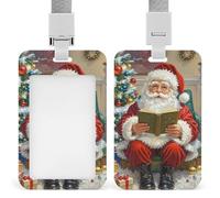 Portatarjetas de identificación de Papá Noel clásico con cordón, resistente al agua, soporte para tarjetas de trabajo, protector para enfermera, oficial de profesor, seguridad