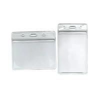 Portatarjetas de identificación plástico transparente, 100 Uds., portatarjetas impermeable for trabajo, oficina, escuela, viajes, exposición(SizeB)