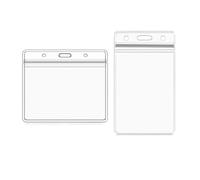 Portatarjetas de identificación PVC transparente, funda protectora almacenamiento 100 Uds. for viajes escolares oficina(White)