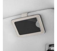 Portatarjetas de montaje en visera para número de estacionamiento temporal e identificación con foto con protección de privacidad de doble cara y ajuste seguro (gris)