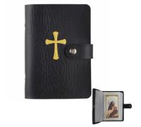 Portatarjetas de oración católica, 9 x 13 cm, bolsillo de piel sintética, organizador de tarjetas de oración cristiana, portatarjetas de oración sagrada portátil para regalo católico y cristiano