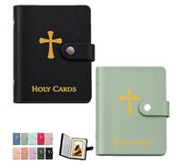 Portatarjetas De Oración, Libro Católico Piel Sintética, Organizador Sagrado Con Cierre a Presión, Estuche Transporte Para Tarjetas Funerarias Religiosas álbum Recuerdos Capacidad 40(Mix2b)
