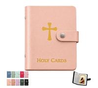 Portatarjetas De Oración, Libro Católico Piel Sintética, Organizador Sagrado Con Cierre a Presión, Estuche Transporte Para Tarjetas Funerarias Religiosas álbum Recuerdos Capacidad 40(A1)