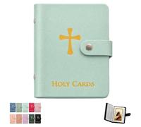 Portatarjetas De Oración, Libro Católico Piel Sintética, Organizador Sagrado Con Cierre a Presión, Estuche Transporte Para Tarjetas Funerarias Religiosas álbum Recuerdos Capacidad 40(A3)