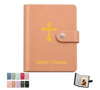 Portatarjetas De Oración, Libro Católico Piel Sintética, Organizador Sagrado Con Cierre a Presión, Estuche Transporte Para Tarjetas Funerarias Religiosas álbum Recuerdos Capacidad 40(A4)