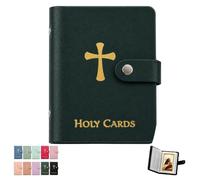 Portatarjetas De Oración, Libro Católico Piel Sintética, Organizador Sagrado Con Cierre a Presión, Estuche Transporte Para Tarjetas Funerarias Religiosas álbum Recuerdos Capacidad 40(A5)