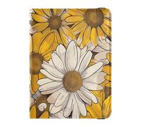Portatarjetas de piel con diseño de margaritas superpuestas, portatarjetas para pasaporte, tarjetas de identificación, vacunas, cartera impermeable, Bocetos superpuestos de margaritas, 1 size