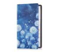 Portatarjetas de piel sintética de dientes de león blanco para registro y seguro de coche, organizador de compartimiento para documentos, tarjetas, licencia