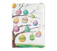 Portatarjetas de piel sintética impermeable para tarjetas de vacunación, combo para vacaciones familiares, bonito libro de pasaporte, viajes, huevos de Pascua, huevos pintados, Huevos pintados de