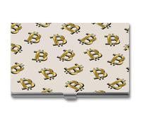 Portatarjetas de visita con símbolos de Bitcoin dorado, estuche profesional delgado, organizador ideal para tarjetas de visita y soporte para tarjetas de regalo para hombres y mujeres, Estilo-6-8,