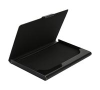 Portatarjetas de visita de aluminio profesionales para hombres y mujeres, compacto y fácil de transportar, carpeta para tarjetas de visita