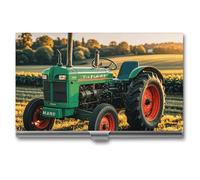 Portatarjetas de visita para tractores agrícolas, estuche metálico delgado para tarjetas de presentación, tarjetero de bolsillo para mujeres u hombres, folleto de tarjetas de presentación para profe