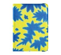 Portatarjetas decorativas de cuero teñido anudado azul y amarillo, funda para pasaporte de vacunación, cartera para pasaporte de viaje con ranura para tarjeta de vacunación, impermeable, Tinte azul y