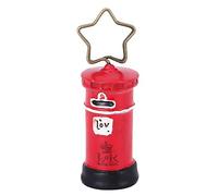 Portatarjetas decorativo de resina para notas fotográficas, buzón con clip de Metal para decoración DIY de oficina en casa (Buzón roja)