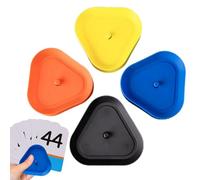 Portatarjetas genérico en forma de triángulo - 4 piezas con capacidad para tarjetas | mesa de póker compacto triángulo soporte para amigos adultos y reuniones nocturnas