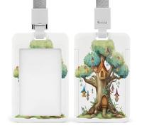 Portatarjetas impermeable, bonito carrete para insignias con forma de árbol de hadas, ideal para identificación del trabajo o la escuela, tarjeta de crucero, pase o para la oficina (para compañeros de